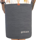 large tall sturdier Laundry Hamper Basket Woven Storage Baskets for clothes Pillows Blanket Toy in living or bed room decoration H50XD38cm darkgrey
