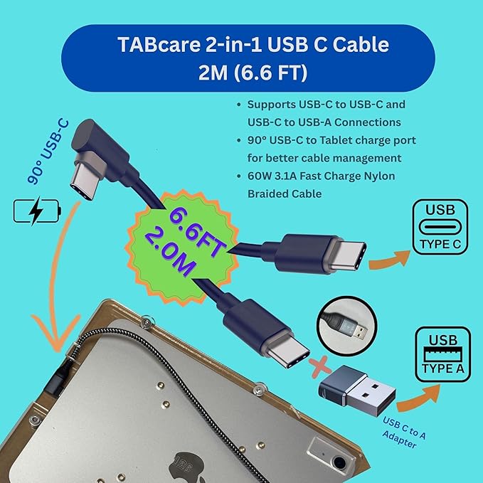 TABcare Anti-Theft Acrylic VESA Enclosure for Apple iPad Pro 13" 2024 M4 2025 M5 with Free Wall Mount Kit & 90-Degree Angle USB C Cable (White)