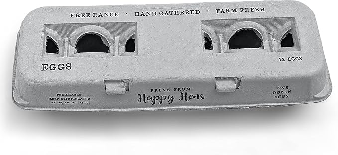 Egg Cartons- Adorable Printed Design for Farm Fresh Eggs, Recycled Paper Cardboard, Sturdy & Reusable, Holds up to XL Chicken Eggs (Blank Stamping, 250)