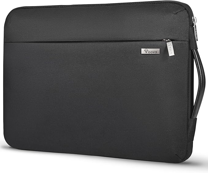 Voova Laptop Sleeve Case 15.6 16 Inch with Handle, 360° Protective Waterproof Slim Computer Bag Cover Compatible with MacBook Pro M2/M3/M4 16, HP Acer Lenovo Yoga ThinkPad Asus Laptop, Black