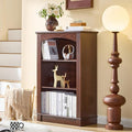 Small Bookshelf, 3 Tier Bookcase and Kids Bookshelf, Cherry Storage Cabinet with Wooden Cube Storage Organizer, Modern Book Shelf for Bedroom Furniture, Living Room, Office, Toy Organizer Cabinet