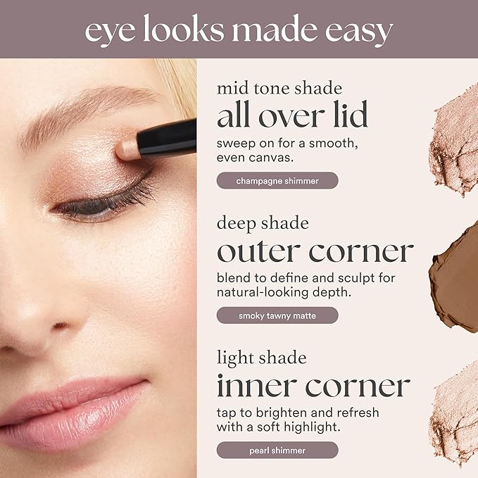 Julep Eyeshadow 101 Cream-to-Powder Waterproof Shadow Stick – Putty Matte – Long-Lasting, Crease-Proof, Neutral & Soft Matte Eyeshadow with Built-in Smudger