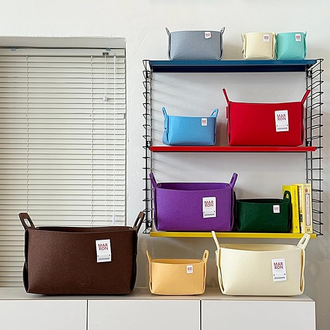 Collapsible Felt BABYPINK Storage Bin Medium 11"x7.1"x7.1" – Foldable Basket with Handles for Closet, Toy Storage, Laundry Room Organization, Decorative Storage Bins for Shelves, Cube Storage