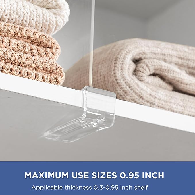 HBlife 12 Inches Tall [Extra Tall Version] Shelf Dividers, Purse Organizer for Closet, Clear Acrylic Bookshelf for Organization Closet Organizers and Storage for Handbags, 6 PCS