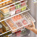 Taiuloo 2 Pack Divided Veggie Tray with Lid, Salad Bar Containers for Fridge Organizer, 5 Compartment Snackle Box Container, Clear Plastic Food Storage & Seving for Fruit, Vegetable, Snack, Meal Prep