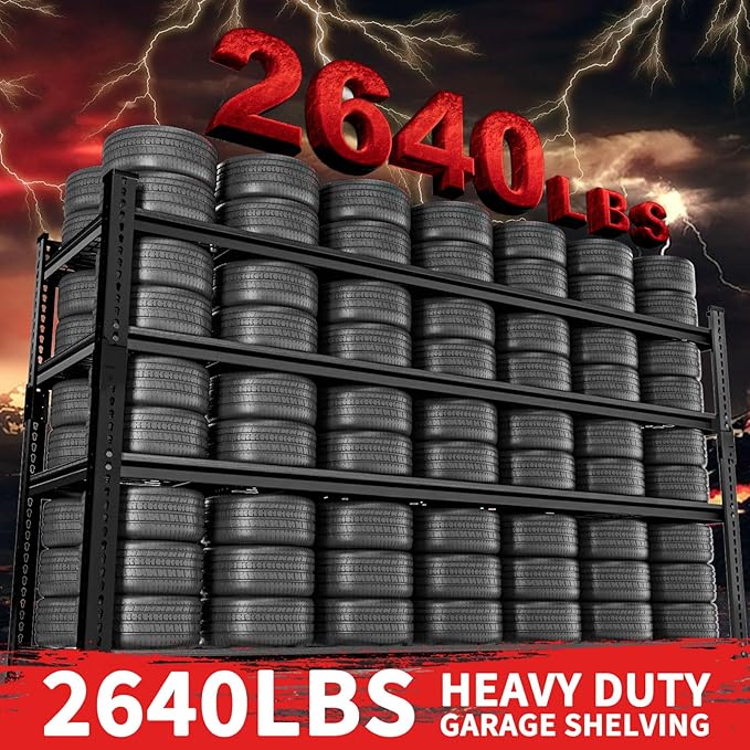 Storage Shelves 3PCS Garage Shelving Heavy Duty 2640LBS Capacity, 60"L x 24"W x 60"H Adjustable Metal Shelving Organizer Wire Rack, 4 Tier Utility Shelf Unit for Pantry Closet Warehouse Organization