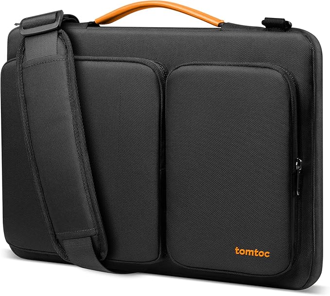 tomtoc 360 Protective Laptop Shoulder Bag for 13 Inch 2025 MacBook Air M4/A3240, M3/A3113, M2/A2681, M1/A2337, MacBook Pro M2/M1, 13-in Surface Pro 11th AI/10/9, Water-Resistant Accessory Case