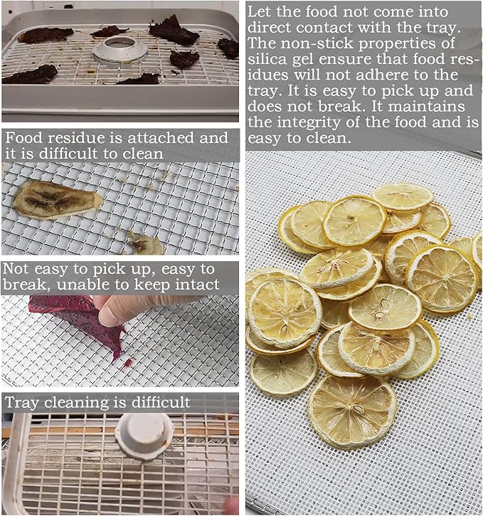 Mesh Dehydrator Sheets for COSORI - by Kispog- 10pcs/stes Silicone Drying Sheets 12x13 inch Compatible with Magic Mill Ivation Chefman ChefWave