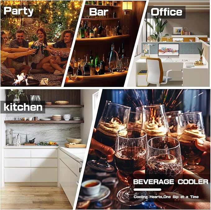 145 Can Mini Fridge - 4.5 Cu.Ft Beverage Refrigerator with Reversible Glass Door for Soda Wine Beer, Adjustable Temperature Control for Home Office Bar, Silvery(40-61 ℉)