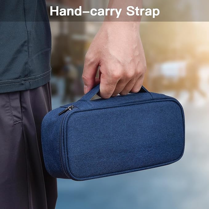 Electronics Organizer Travel Case, Carrying Pouch Bag for Travel Essentials, for Cable, Charging Cord, External Hard Drive, Portable Power Bank (Navy Blue)