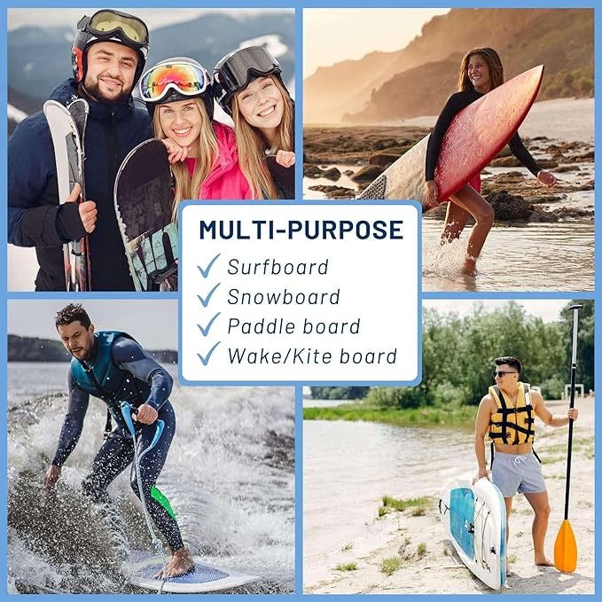 Hang 11 Vertical Surfboard Rack - Surf Racks for Wall, Sustainable Hardwood Surf Board Holder with Rubber Mat, Surfboard Wall Mount, Paddle Board & SUP Garage Storage (5 arms / 4-5 boards)
