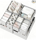 Criusia Drawer Organizer for Clothing, 12 Pack Sock Underwear Drawer Organizer Bins, Foldable Fabric Closet Organizers and Storage, Dresser Drawer Dividers for Baby Clothes, Bra, Scarves, Belt, Tie