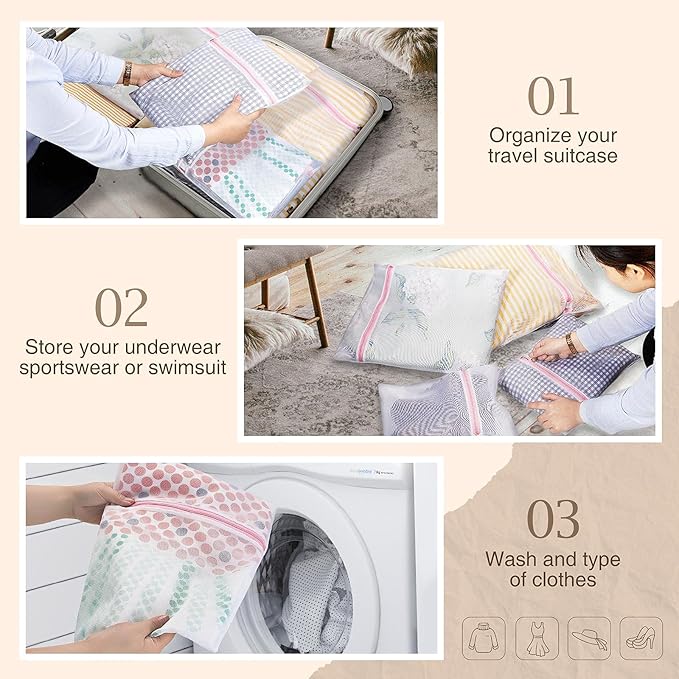 GREENSTELL Laundry Hamper with Wheels&Lid, 130L Large 3 Sections Clothes Hamper with 2 Types Removable Liner Bags, 5 Mesh Laundry Bags, Handwoven Divided Laundry Basket Brown