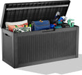 60 Gallon Waterproof Resin Deck Box, UV Resistant Outdoor Storage for Garden, Patio, Porch, Delivery, Black