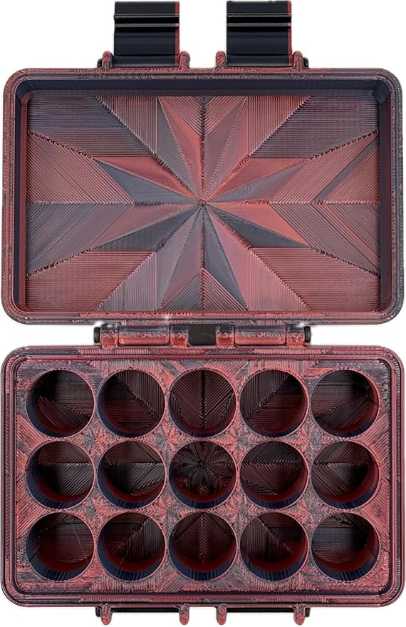 3D Printed Essential Oils Storage Case Compatible with Young Living 5ml Essential Oils - 5ml Bottle Storage Box with 15 Slots - Essential Oil Carrying Case, 16mm Max Diameter, 35mm Max Height