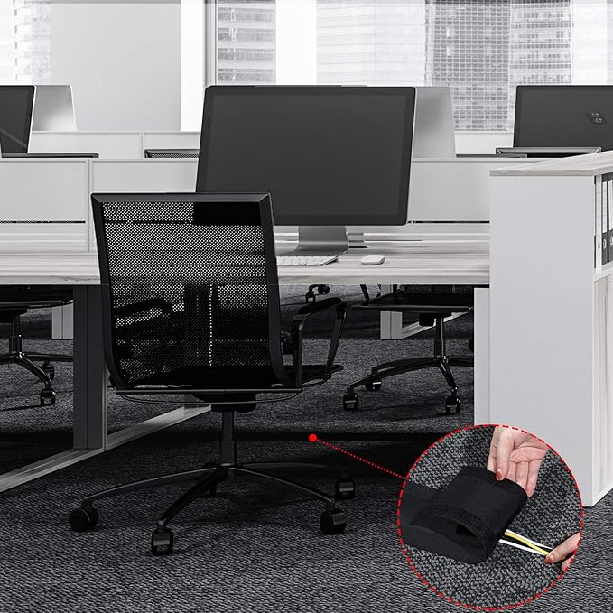WILLBOND Carpet Cord Cover Cable Protector Floor Cover Cable Protector Management Only for Commercial Office Carpet(19.69 ft,Black)