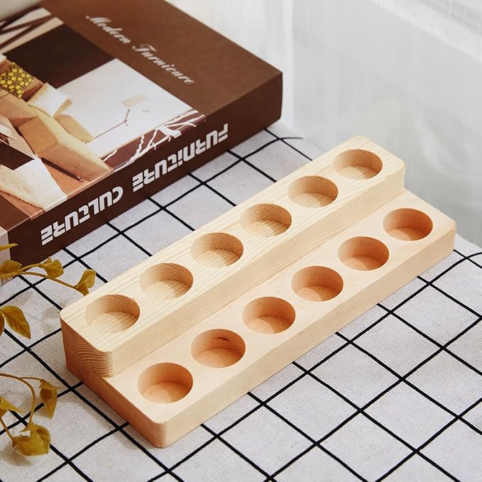 Essential Oil Display Stand Solid Wood Essential Oil Holder with 2 Tier Display Organizer Essential Oils Box Organizer Storage Rack for Organizing Displaying Holds 12 Bottles Shelves for Oil