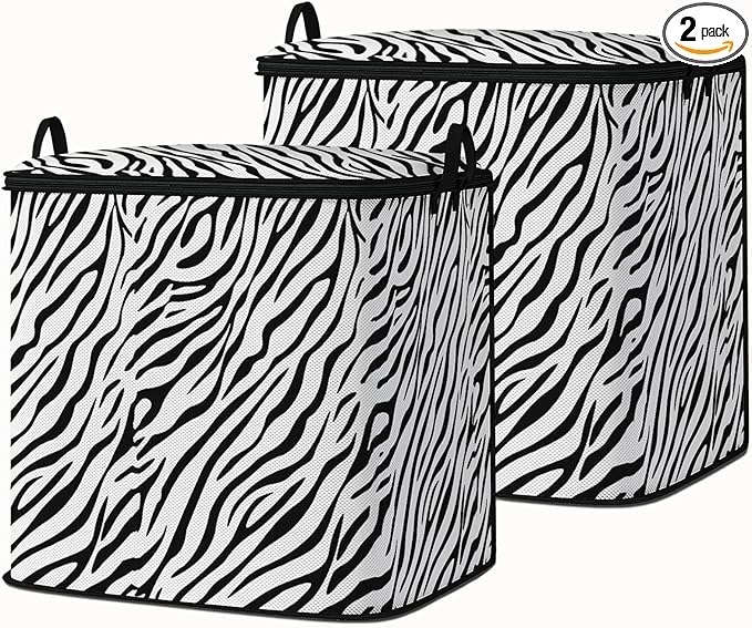 Large Comforter Storage Bag with Zipper,Closet Organizer for Clothes,Blankets,Quilts,Pillows,Fabric Storage Bags with Portable Handles 95L(2-Pack)