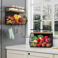 2 Set Magnetic Shelf for Fridge,Onion and Potato Spice Snacks Fruit and Vegetable Storage and Organizer,Wall Hanging Wire Basket for Pantry,Kitchen Countertop,RV and Laundry