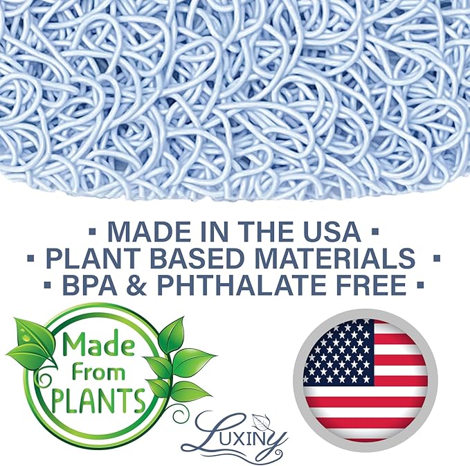 Soap Savers for Bar Soap & Shampoo Bar Holder, American Made by Luxiny, Lifts Soap in Soap Dishes & Shower Soap Holders – Bars & Soap Lasts Longer - Made from Plant Based Material (Sky Blue)
