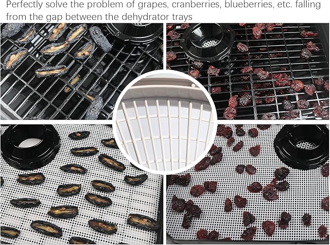 Reusable Dehydrator Sheets for Nesco Dehydrator, 10 Pcs/Set Premium Non-Stick Silicone