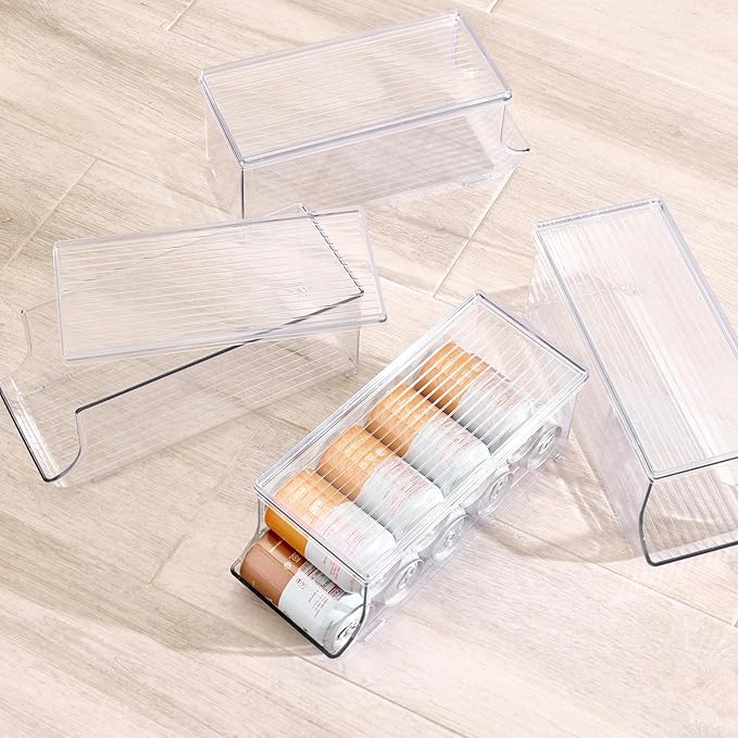iDesign Soda Can Organizer with Lid for Pantry or Refrigerator - Clear - Made in USA