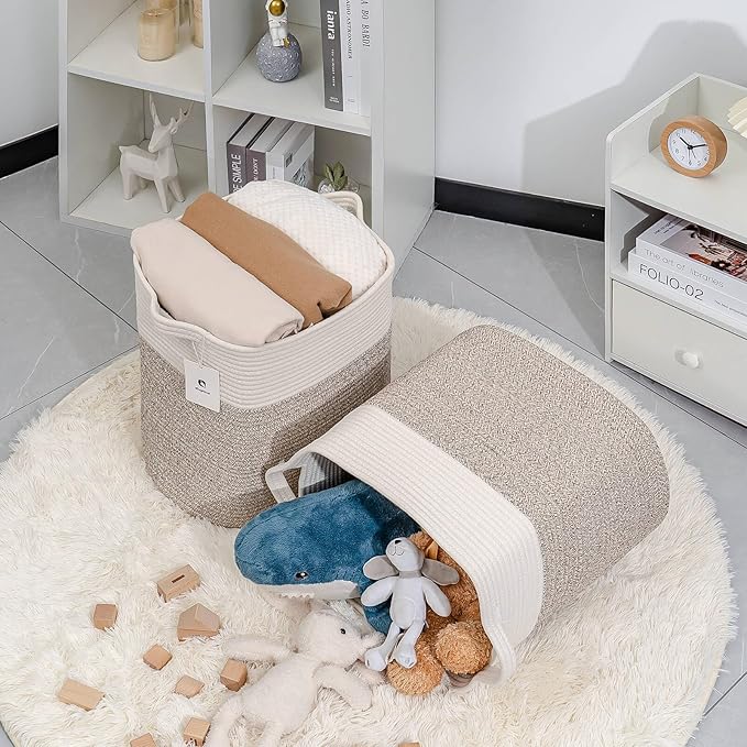Collapsible Laundry for Hamper,Medium Large Storage Bins Fabric Storage Box, Closet Organizer,Hampers Foldable Fabric Storage Basket, Solid Storage Toy Box With Handle, Used to Organize
