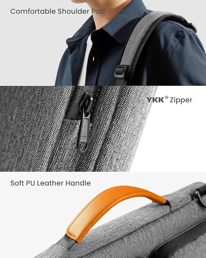 tomtoc 360 Protective Laptop Shoulder Bag for 15 Inch New MacBook Air M4/A3241 M3/A3114 M2/A2941 2025-2023, 15 Inch Microsoft Surface Laptop 6/5, Water-Resistant Accessory Case for MacBook Pro