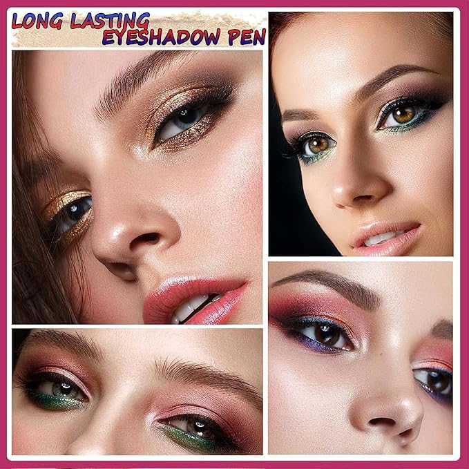 Green Eyeshadow Stick Makeup, Waterproof Hypoallergenic Long Lasting Cream Eye Shadow Pencil, Highlighter Matte Crayon eyes liner, Glitter Primer Palette Shimmer Eyeliner Pen