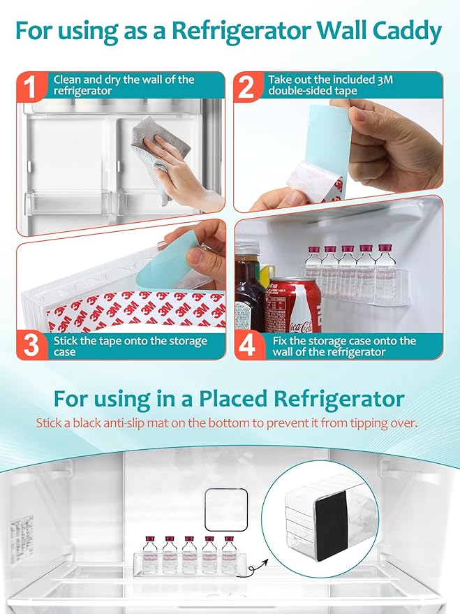 Leng Ke Insulin Refrigerator Storage Caddy - 10ml Peptide Vial Protective Holder for Fridge Wall, Compatible with U-100 Vials 24mm (0.94 Inches) Diameter (1pcs)