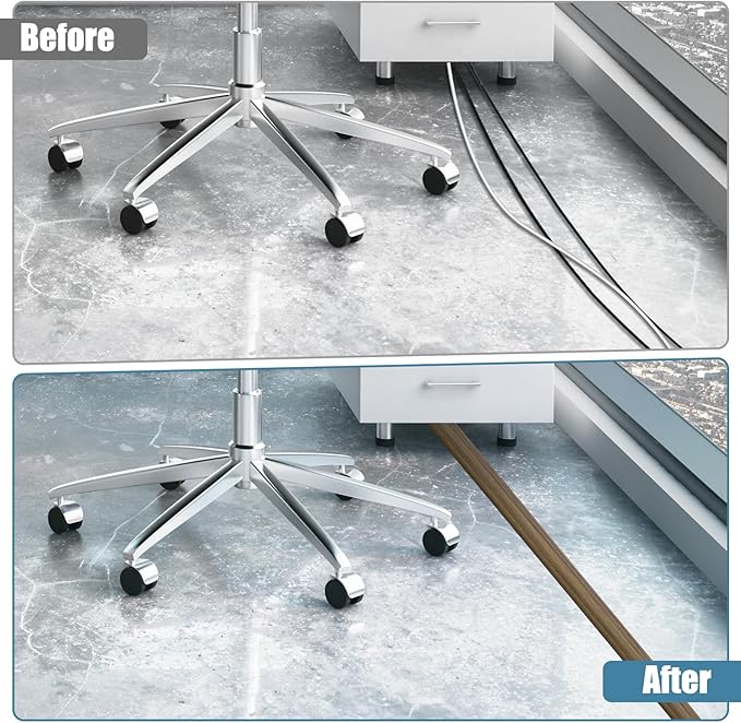 Floor Cord Covers for Wires 20FT Cable Hider Wire Cover Self Adhesive Cord Hider Floor for Offices, Homes, Workshops, Warehouses Cable Cavity 0.39" W x 0.27" H