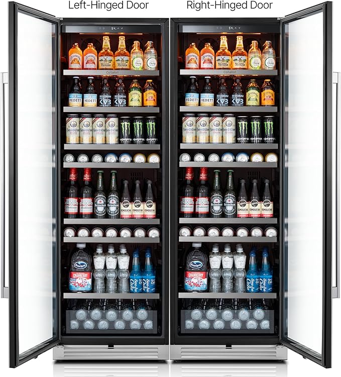 Ca'Lefort Beverage-Refrigerator 48 Inch, Tall Beverage Fridge Cellars Large Bar Drink Cabinet Built-in or Freestanding with Glass Door, Beer Cooler for Bottles and Cans Beer/Soda/Water/Wine