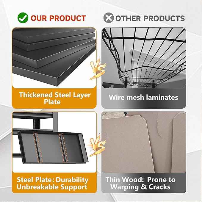 Metal Shelving, Garage Shelving Unit and Storage,Adjustable Storage shelves, 3000LBS Storage Steel Shelving, for Kitchen Warehouse Pantry Commercial Use, Basement (24"D x 48"W x 55"H-4 Tier)