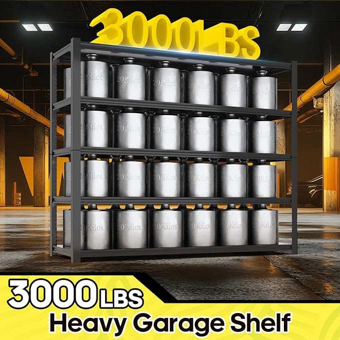 5 Tier Adjustable Metal Shelving Storage Rack,Storage Shelves,59.8" Wx24 Dx76.6 H Garage Shelving Heavy Duty,Industrial Shelving Unit for Basement,Warehouse,Garage Organization.3 Pack