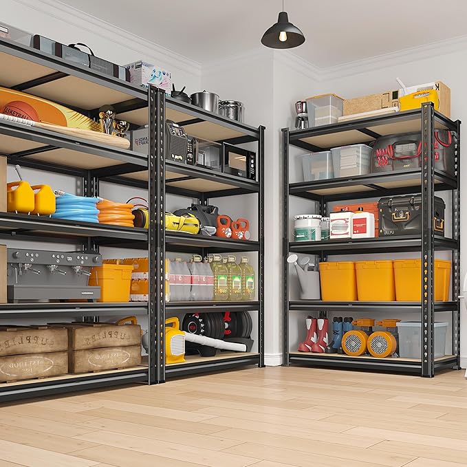 REIBII 2020LBS Storage Shelves 5 Tier Garage Shelving Heavy Duty Adjustable Garage Shelves, Utility Rack Shelf, Shelving Units for Storage Warehouse Pantry Closet, 35.5" W x 11.9" D x 72" H, 3 Pack