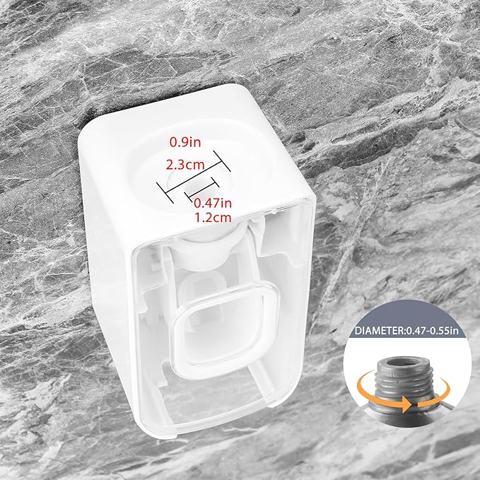 2 Slot Toothbrush Holder and Toothpaste Dispenser Wall Mounted, Automatic Toothpaste Squeezer, 2 in 1 Tooth Brush Toothpaste Organizer for Shower (Clear)
