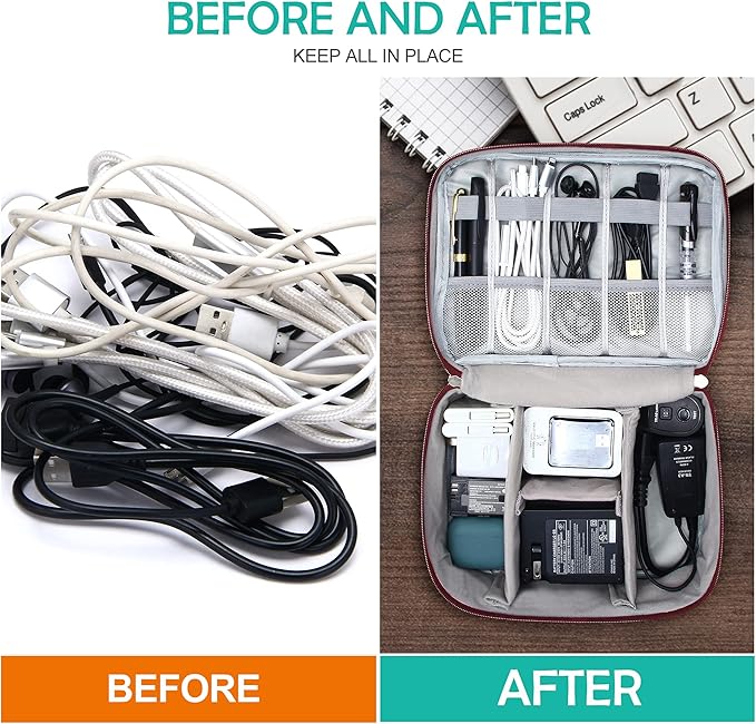 Electronics Organizer Travel Cable Organizer Bag Waterproof Portable Digital Storage Bag Electronic Accessories Case Cable Charger Organizer Case