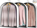 32” Garment Bags for Hanging Clothes 4” Gusseted - with Clear Window, Breathable Fabric, Metal Zipper, Suit Coat Fur Protector for Closet storage, clothes Season Off, Moving, 3 Pack