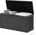 Outdoor Storage Box, Resin Deck Boxes Indoor and outdoor, Waterproof Storage Box Lockable Lid (Black, 60 Gallon)