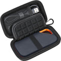 Lacdo Hard Carrying Case for SanDisk Extreme Pro/SanDisk Extreme Portable External SSD 500GB 1TB 2TB 4TB 8TB USB-C Solid State Drive EVA Shockproof Protective Storage Travel Bag, Black+Black
