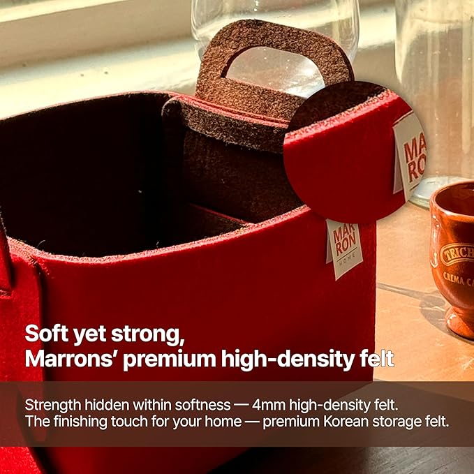 Collapsible Felt Redchoco Storage Bin Small 7.1"x5.1"x5.1" – Foldable Basket with Handles for Closet, Toy Storage, Laundry Room Organization, Decorative Storage Baskets for Shelves, Nursery