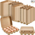 Rtteri 100 Pieces Paper Pulp Egg Cartons 3x4 Style Vintage Blank Egg Cartons for Fresh Duck Quail Storage Kitchen Family Farmhouse
