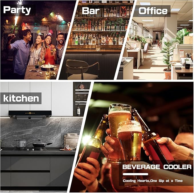 Beverage Refrigerator Cooler, 105 Can/3.0 Cubic Feet Mini Fridge with Glass Front Door, Digital Display Small Refrigerator with Adjustable Shelves for Soda, Beer or Wine