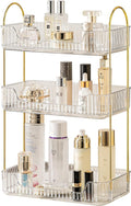 3 Tier Bathroom Organizer Countertop Makeup Perfume Tray Skincare Organizer for Bathroom Dresser Vanity (White)