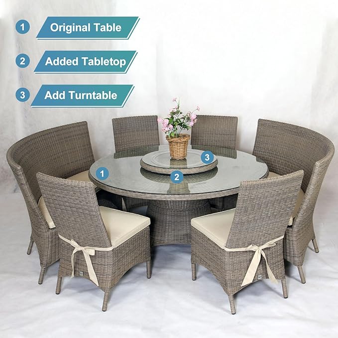 MECCANIXITY Aluminum Lazy Susan 18 Inch Turntable Ring Large Bearing Metal Rotating Turntable Bearings Swivel Plate Hardware for Round Dining-Table Showcase Display Stand Services Silver