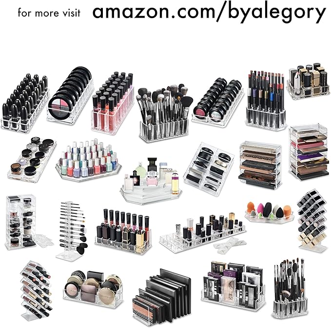 BY ALEGORY Acrylic Rollerball Perfume Organizer Beauty Scent Holder 24 Space Organization Refillable Container Tall Scented Oil Storage Display Case (2)