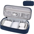 Electronics Organizer Travel Case, Carrying Pouch Bag for Travel Essentials, for Cable, Charging Cord, External Hard Drive, Portable Power Bank (Navy Blue)