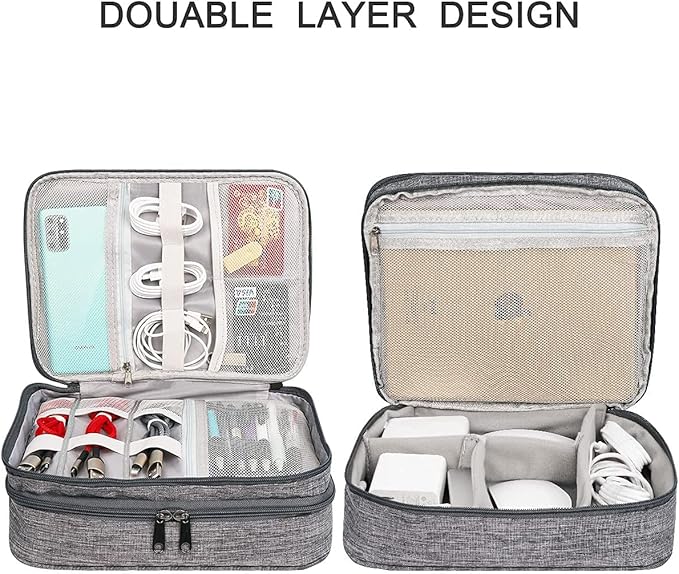 Electronics Organizer, Jelly Comb Electronic Accessories Cable Organizer Bag Waterproof Travel Cable Storage Bag for Charging Cable, Power Bank, iPad