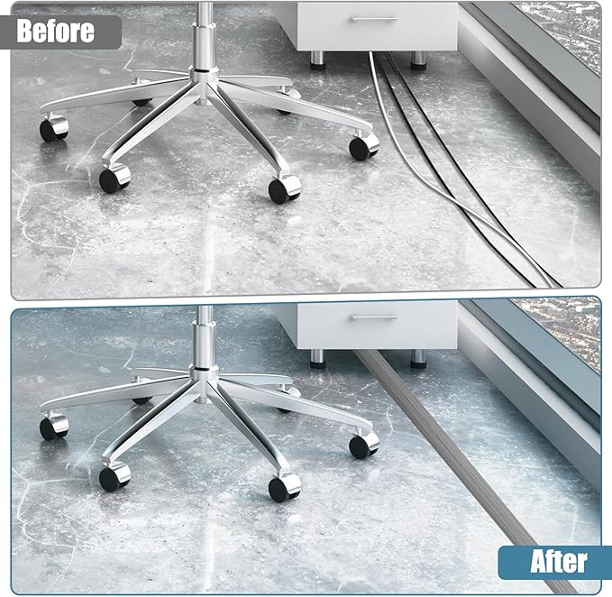 Floor Cord Covers for Wires 3.3FT Cable Hider Wire Cover Self Adhesive Cord Hider Floor for Offices, Homes, Workshops, Warehouses Cable Cavity 0.39" W x 0.27" H