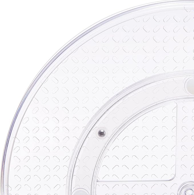 Amazon Basics 2 Tier Lazy Susan Turntable Organizer, 12" Diameter, Clear